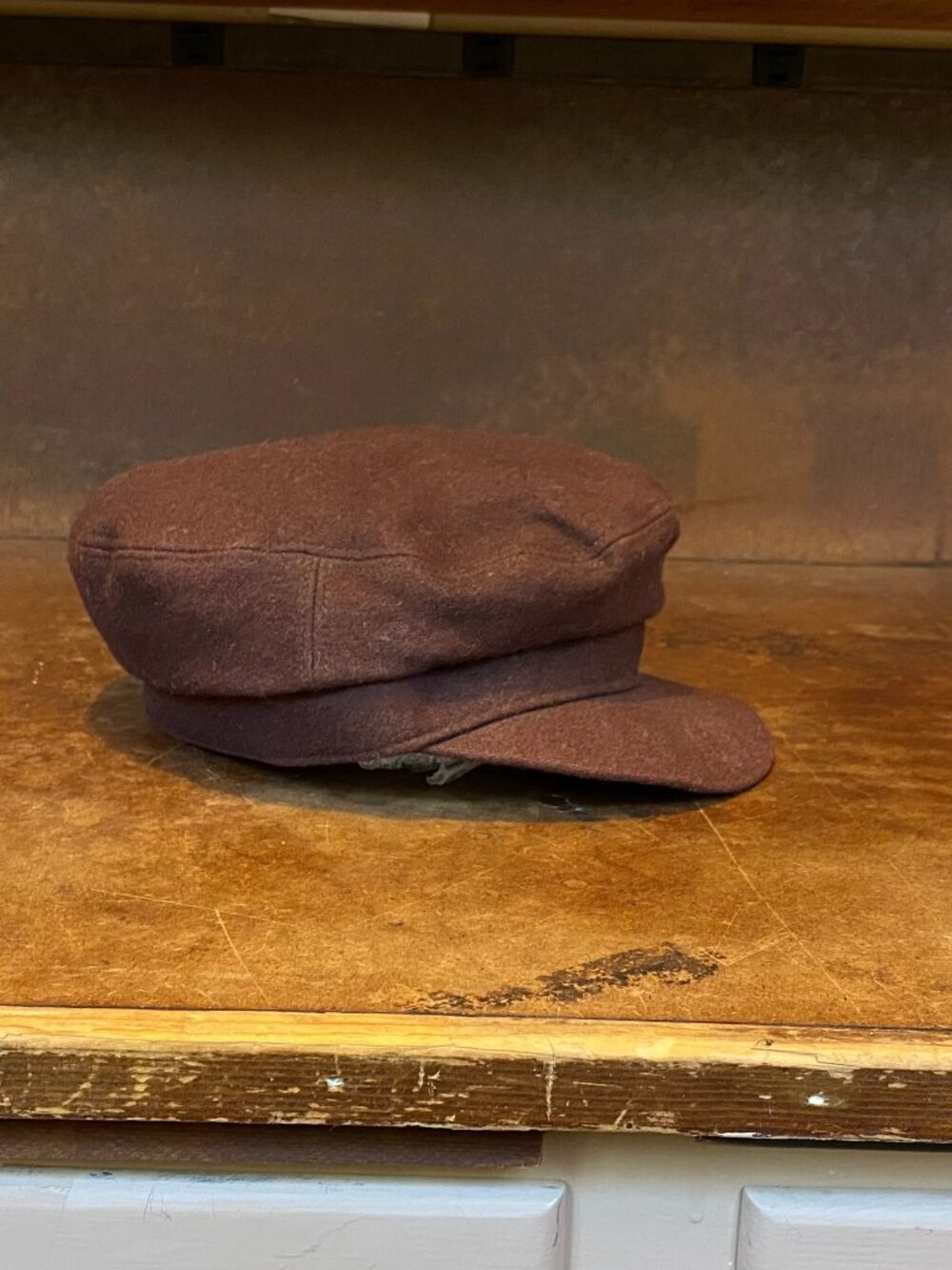 Y2K GAP Cadet Military Hat Chocolate Brown Hat Cap Fidel Castro JLO Aguilera